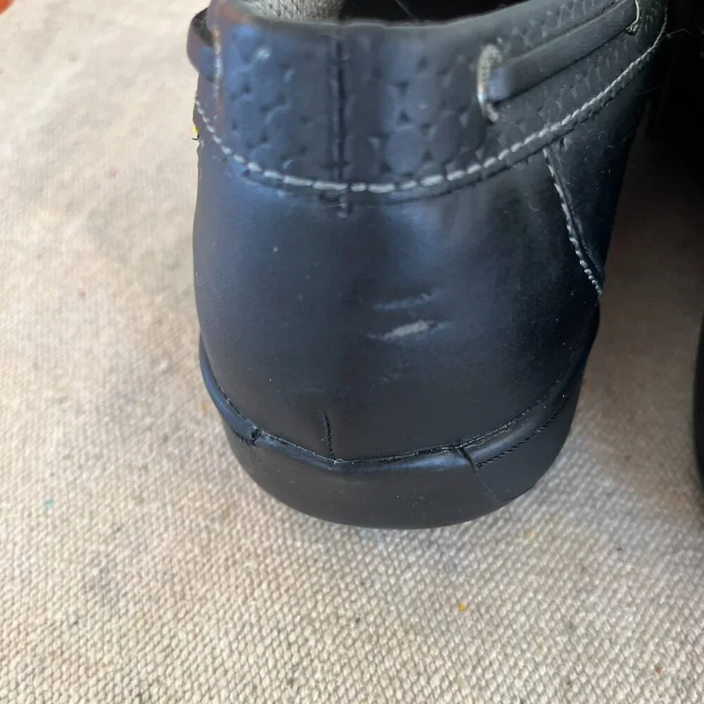 TopCrews Woman's Black Leather Work Slip-Resistant Shoes Sz 10 - Picture 6 of 13